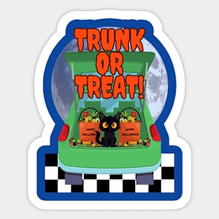 Cute Halloween Black Cat Trunk or Treat Sticker